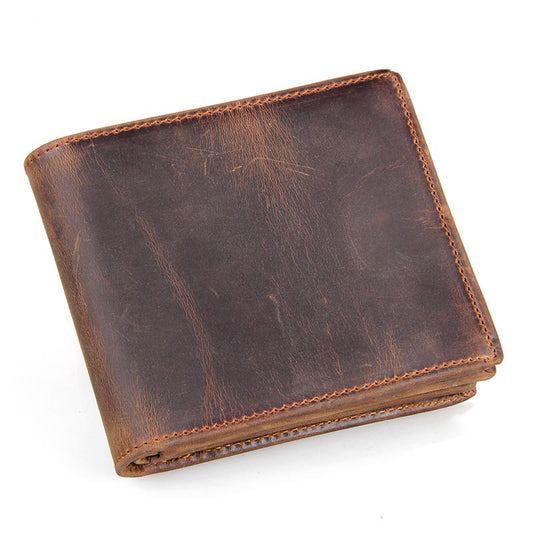 Men Wallets Luxury Horse Leather Wallet Leather Short Wallet Men's Leather Wallet