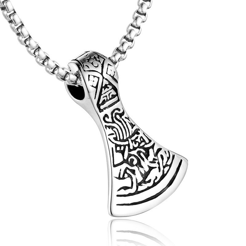 Fashionable Titanium Steel Casting European And American Style Personality Viking Thunder Hammer Pendant