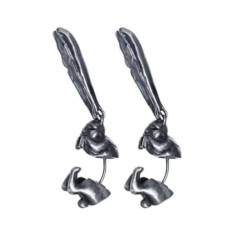 Zodiac Rabbit Earrings 925 Sterling Silver Rabbit Earrings Personality Rabbit Earrings Men and Women Trend