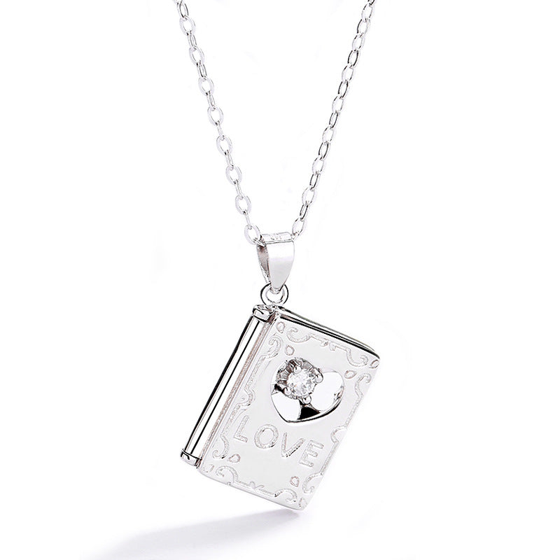 S925 Sterling Silver Vibrato With The Same Net Celebrity Creative Small Love Letter Sterling Silver Necklace