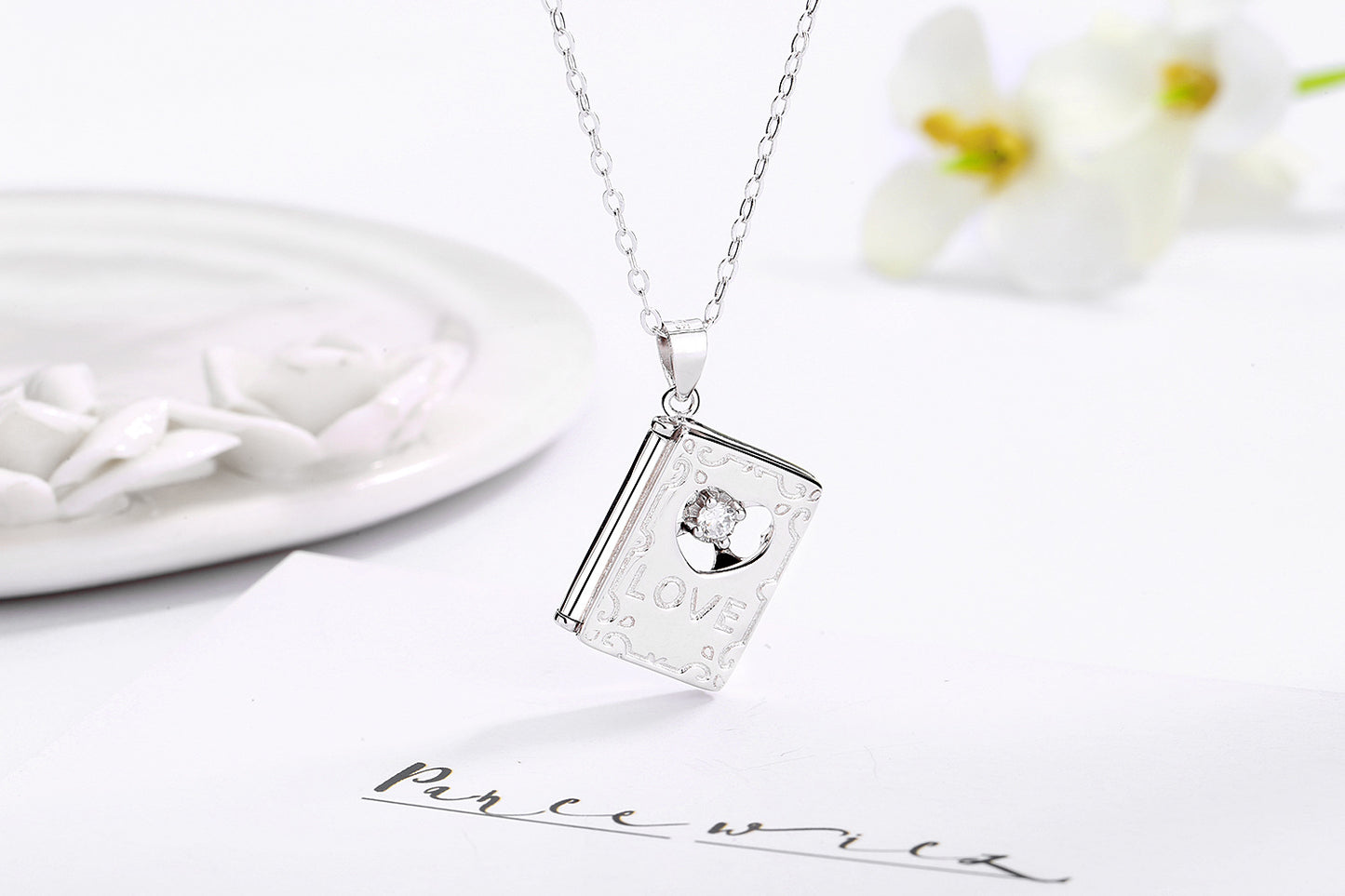 S925 Sterling Silver Vibrato With The Same Net Celebrity Creative Small Love Letter Sterling Silver Necklace