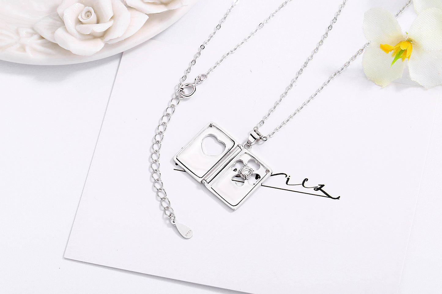 S925 Sterling Silver Vibrato With The Same Net Celebrity Creative Small Love Letter Sterling Silver Necklace