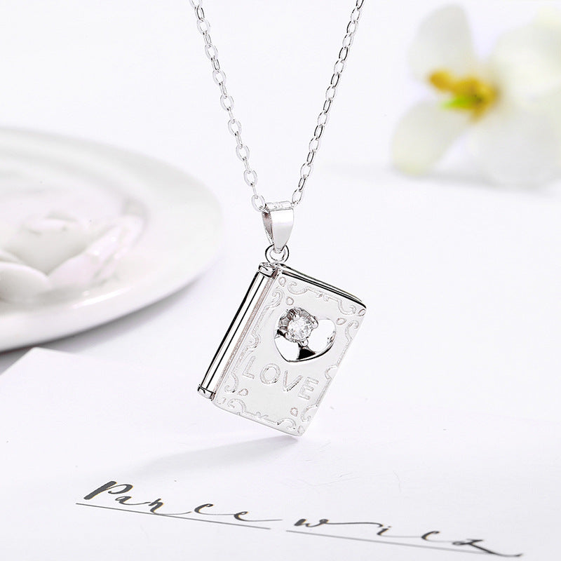 S925 Sterling Silver Vibrato With The Same Net Celebrity Creative Small Love Letter Sterling Silver Necklace