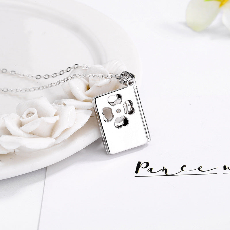 S925 Sterling Silver Vibrato With The Same Net Celebrity Creative Small Love Letter Sterling Silver Necklace