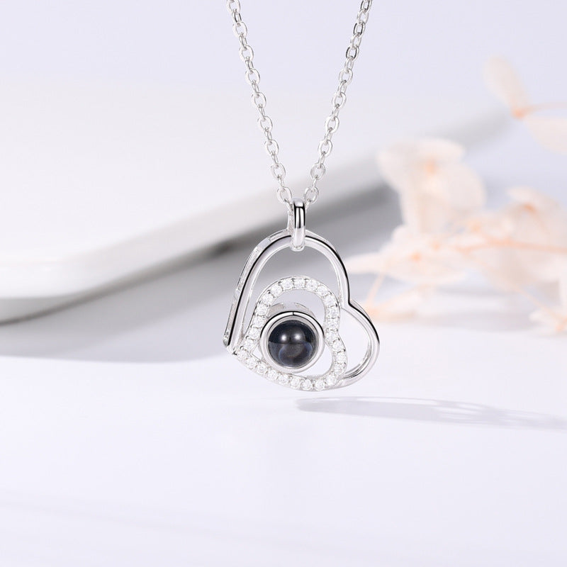 Love Necklace Female Tide Net Celebrity Projection Demon Eye Clavicle Lettering