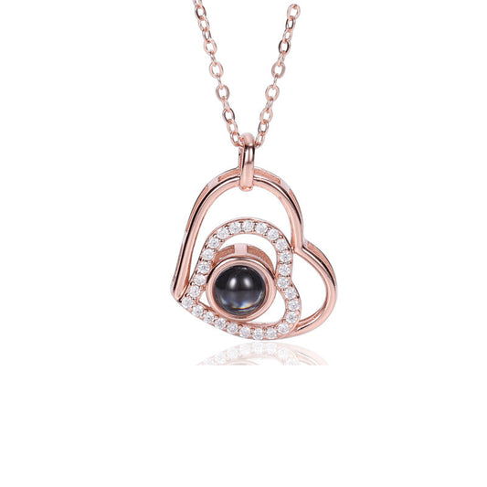 Love Necklace Female Tide Net Celebrity Projection Demon Eye Clavicle Lettering