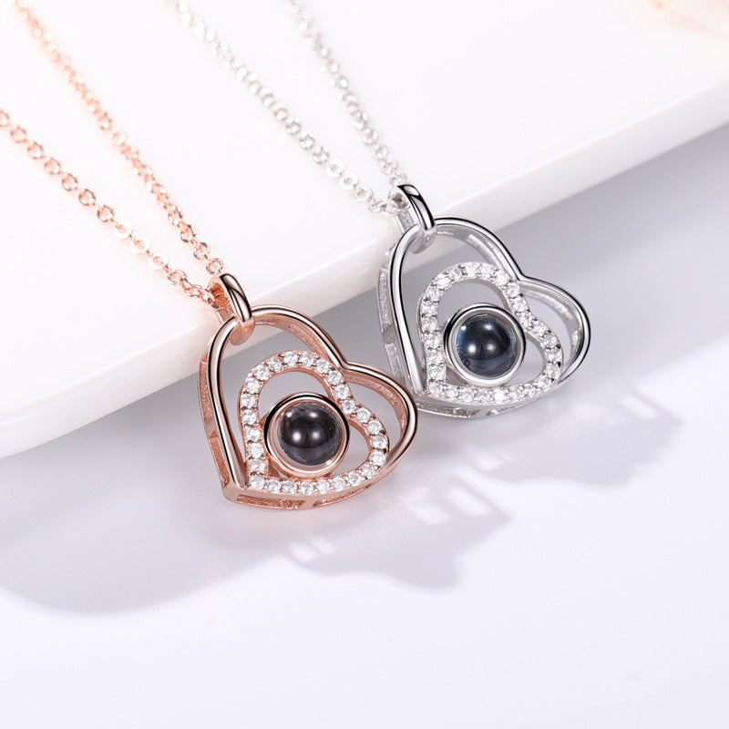 Love Necklace Female Tide Net Celebrity Projection Demon Eye Clavicle Lettering