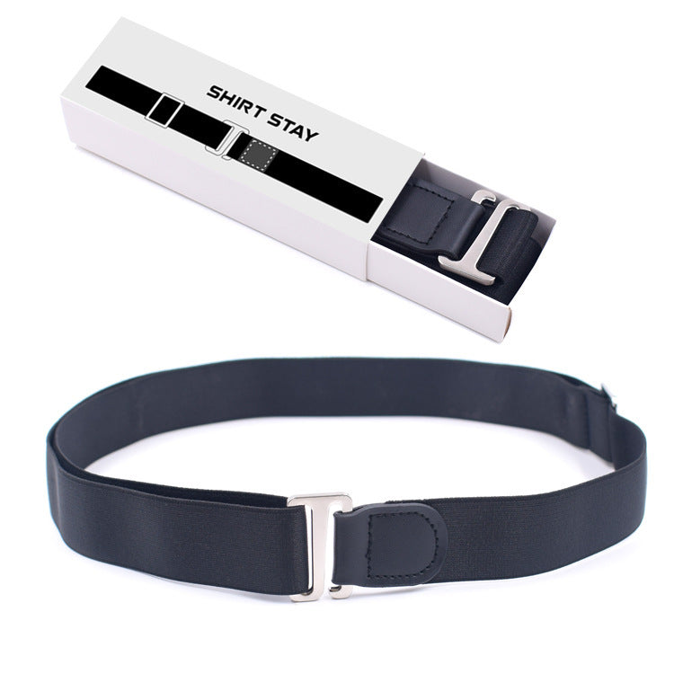 Adjustable Shirt Belt with Alloy Buckle for Men