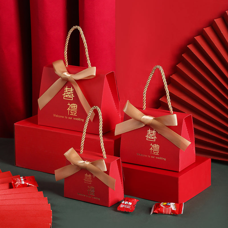 Wedding Candy Box Portable Chinese Style Wedding Candy Gift Box