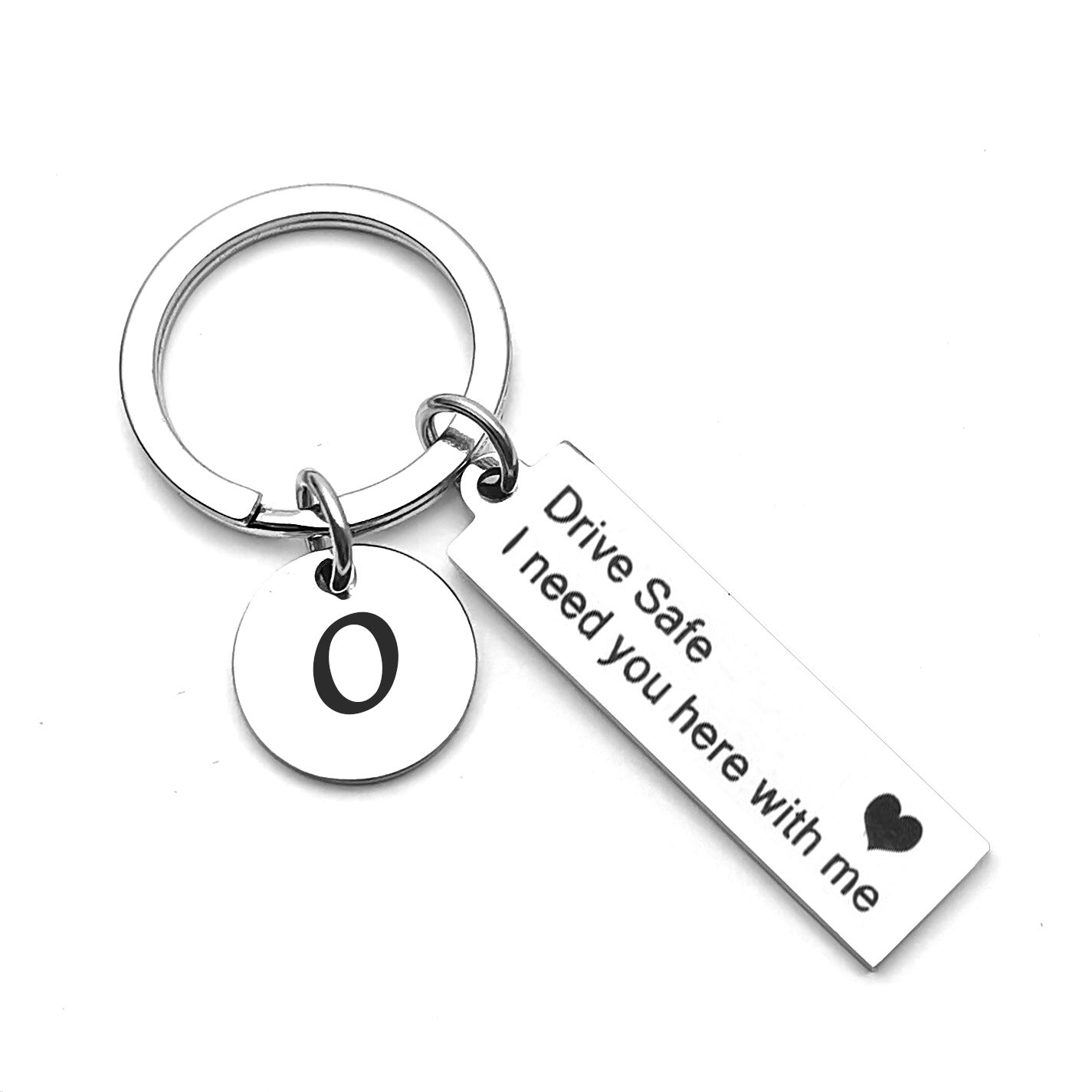 26 English Letters Stainless Steel Keychain