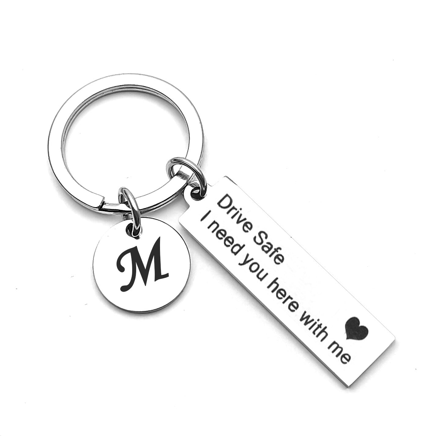 26 English Letters Stainless Steel Keychain