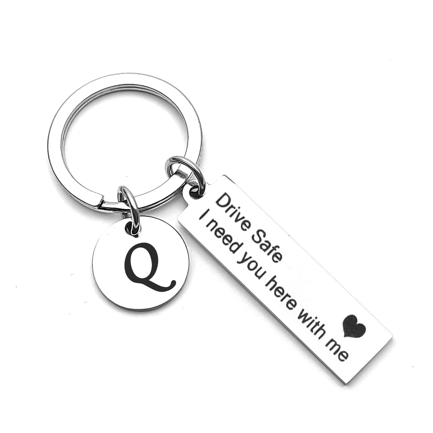 26 English Letters Stainless Steel Keychain