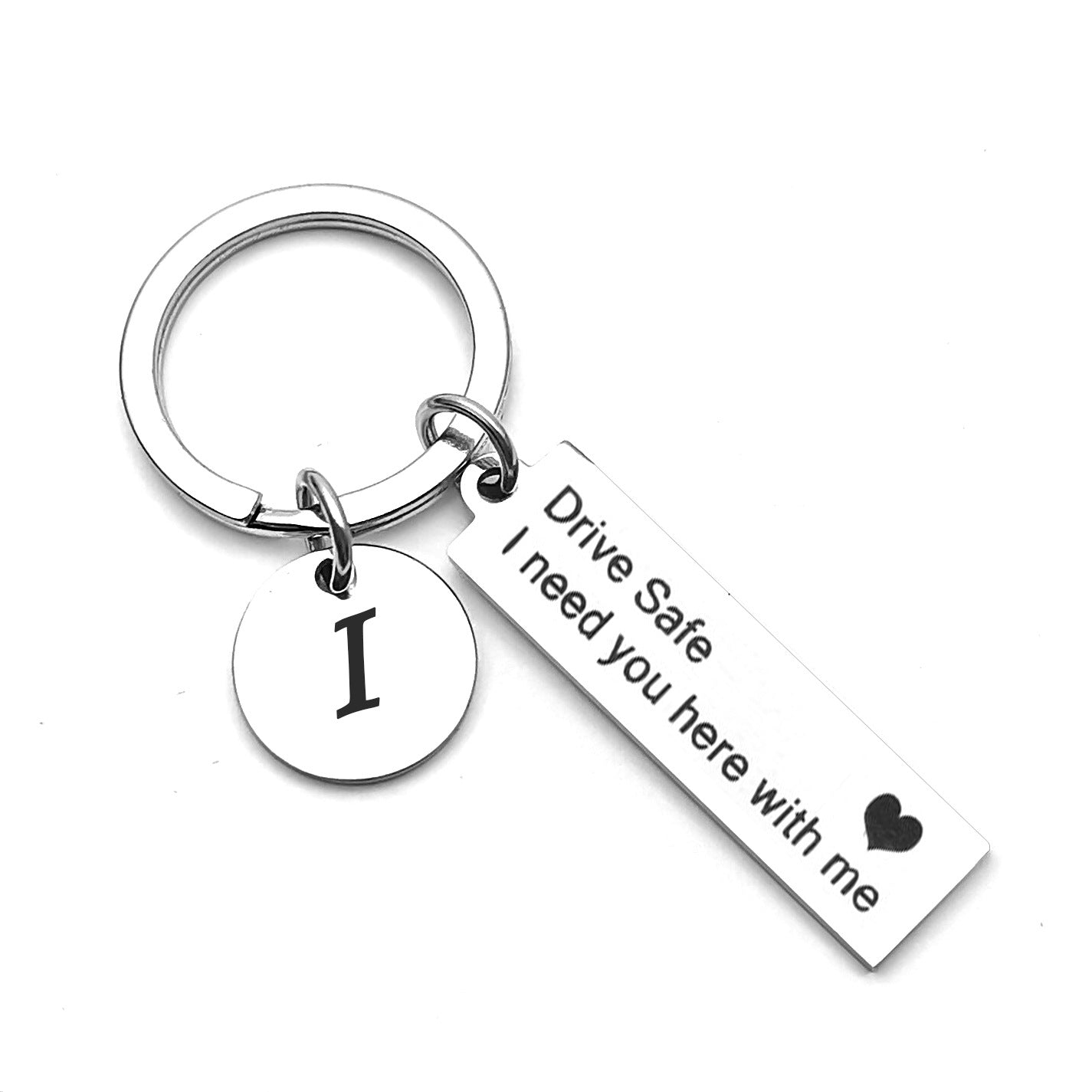 26 English Letters Stainless Steel Keychain