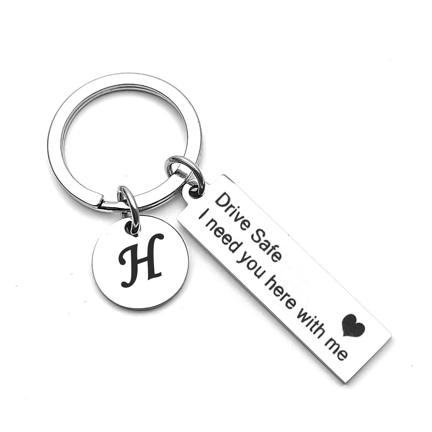 26 English Letters Stainless Steel Keychain