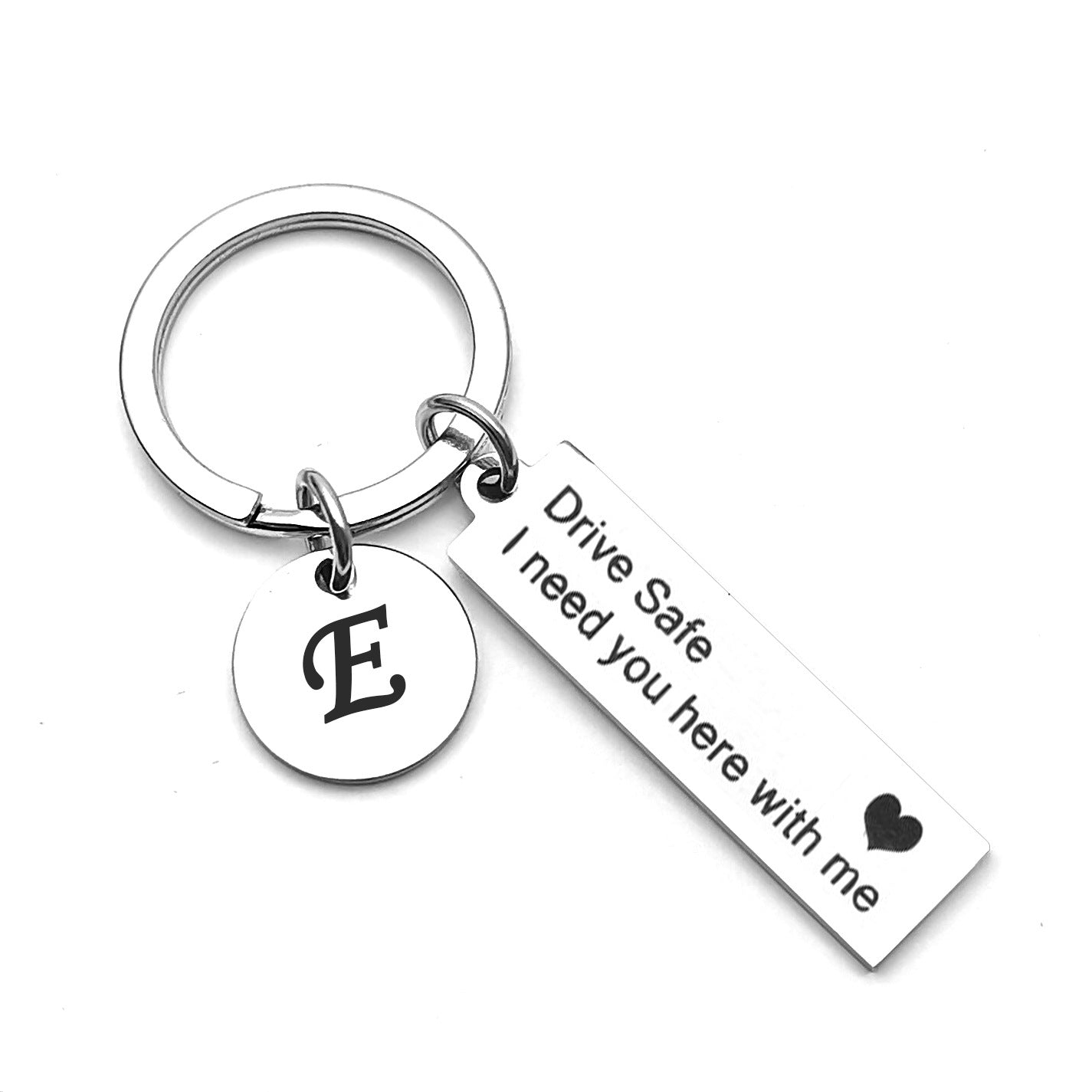 26 English Letters Stainless Steel Keychain