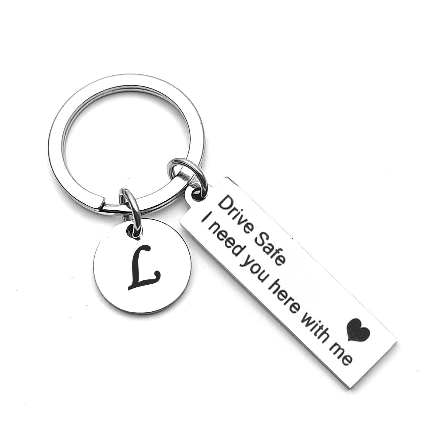 26 English Letters Stainless Steel Keychain