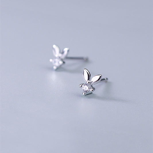 Sterling Silver Niche Net Celebrity Simple Cute Exquisite Earrings Mini Rabbit Earrings