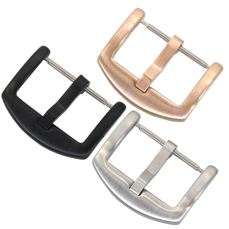 Stainless Steel Buckle Black Silver Rose Gold Leather Strap Buckle