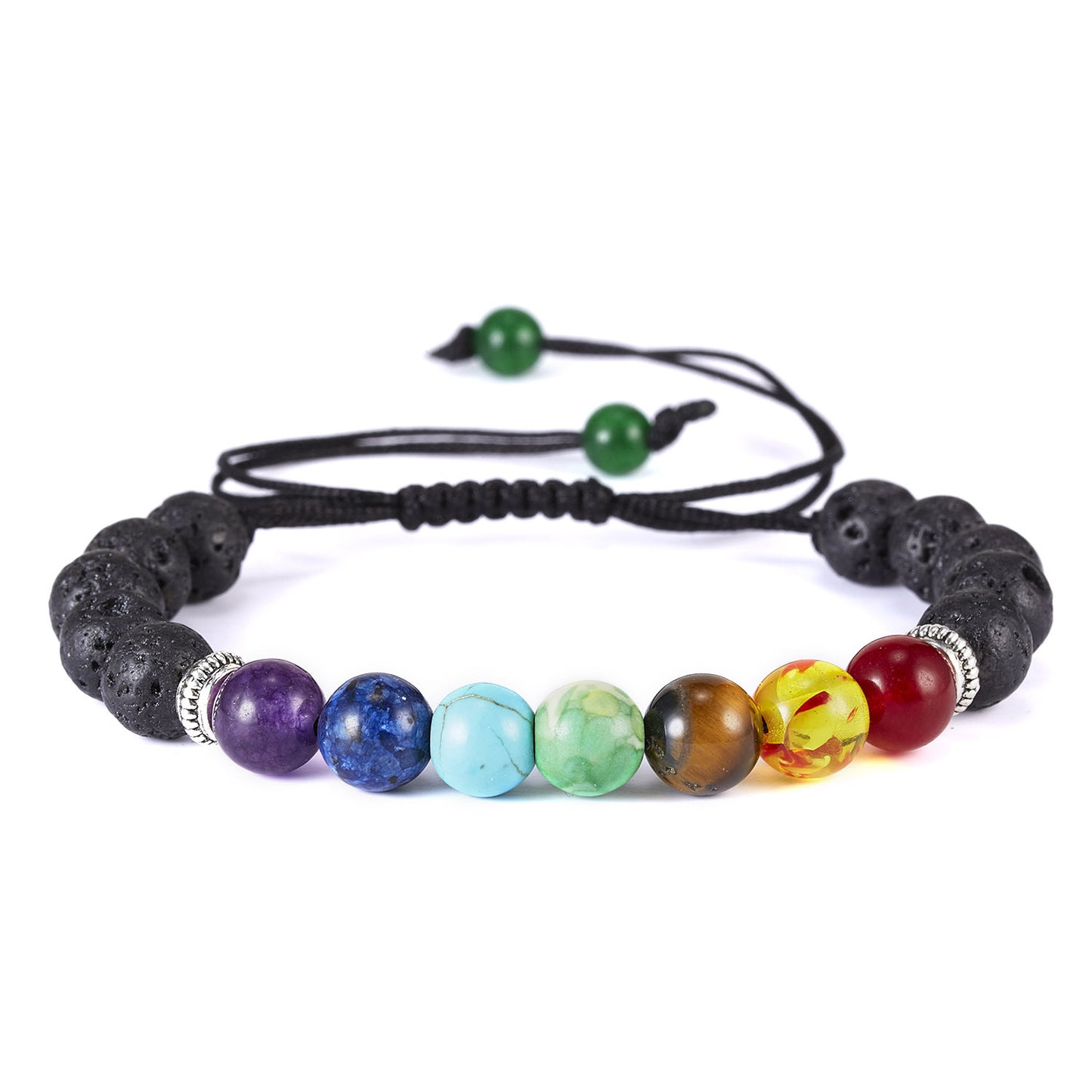 Creative Seven Color Rainbow Seven Chakra Braided Bracelet Adjustable Bracelet