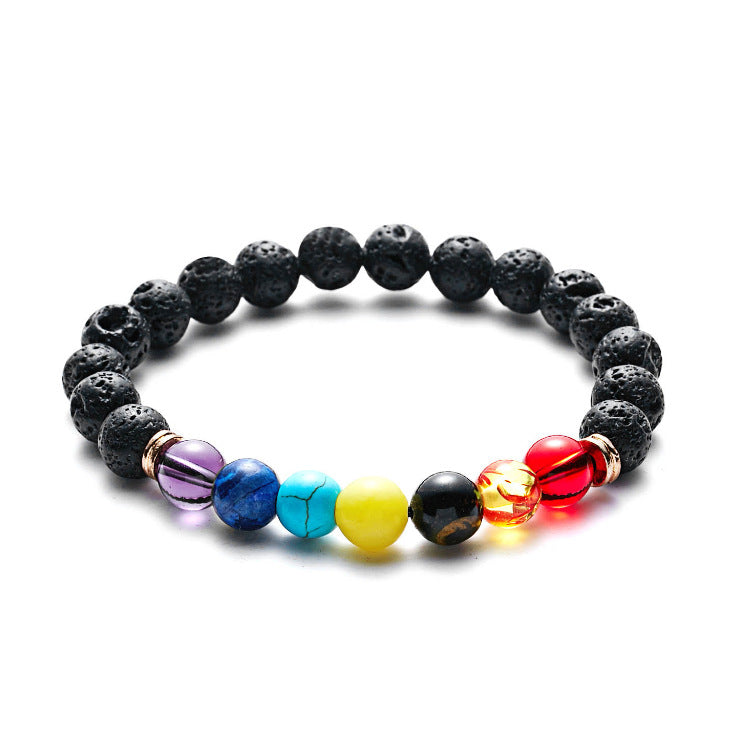 Creative Seven Color Rainbow Seven Chakra Braided Bracelet Adjustable Bracelet