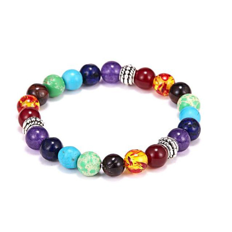 Creative Seven Color Rainbow Seven Chakra Braided Bracelet Adjustable Bracelet