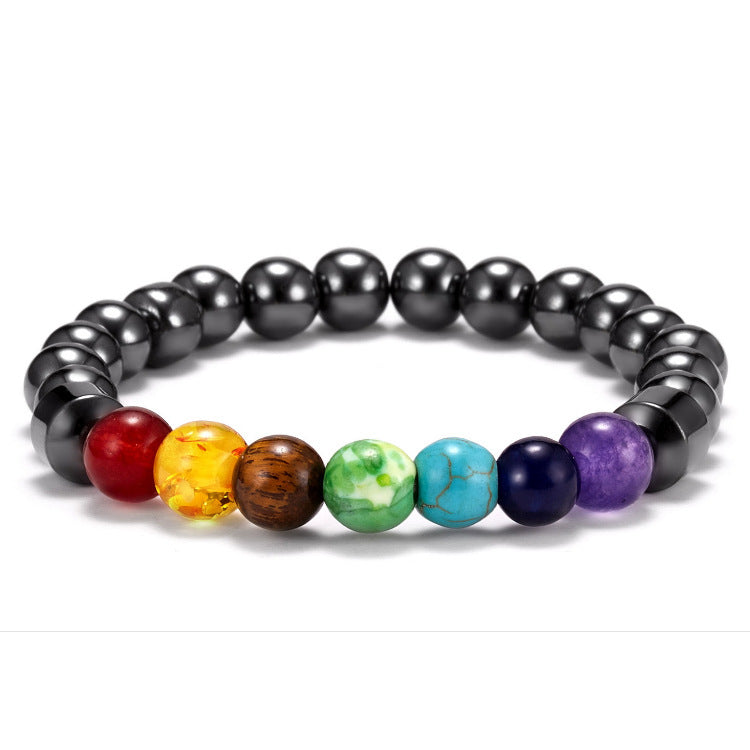 Creative Seven Color Rainbow Seven Chakra Braided Bracelet Adjustable Bracelet