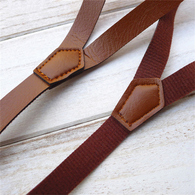 Men's and Women's Universal Strap Clip Female British Simple Faux Leather Strap Thin Suspender Strap Hipster