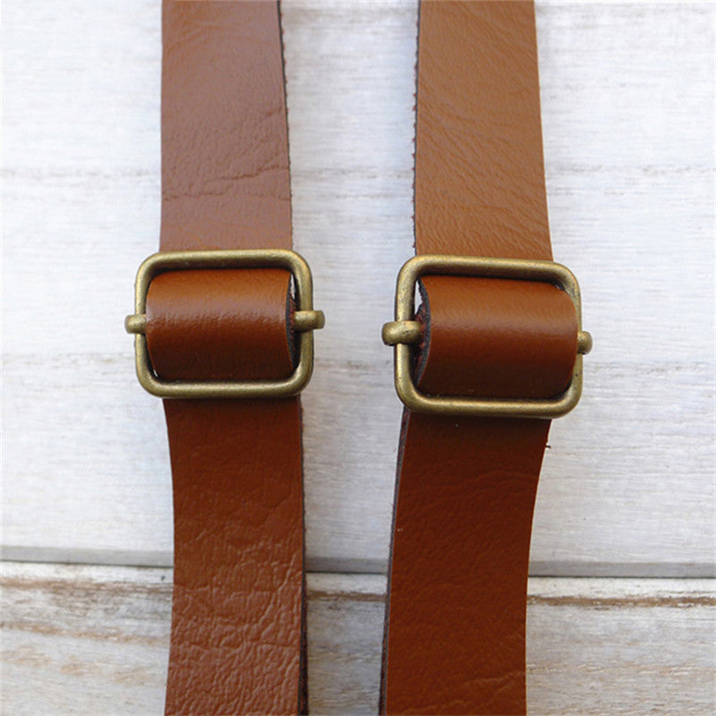 Men's and Women's Universal Strap Clip Female British Simple Faux Leather Strap Thin Suspender Strap Hipster