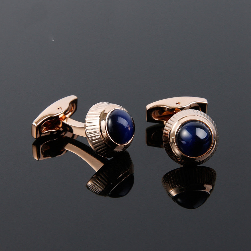 French Shirt Cufflinks Copper Material Gold And Silver Two-Tone Crystal Cufflinks