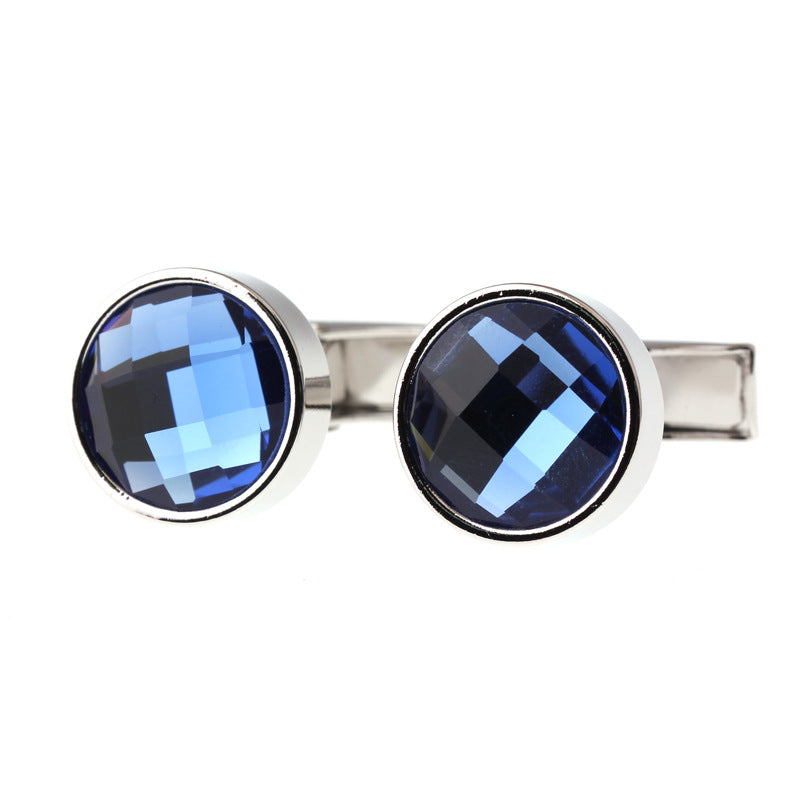 Exquisite Blue Crystal Cufflinks For Men and Women