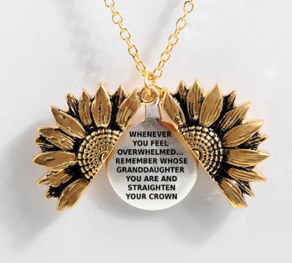 Sunflower Double-Layer Lettering Necklace