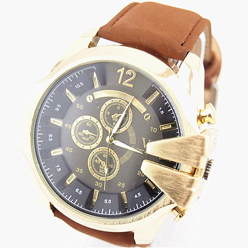 Men’S Electronic Watch With Round Alloy Case And Pin Buckle