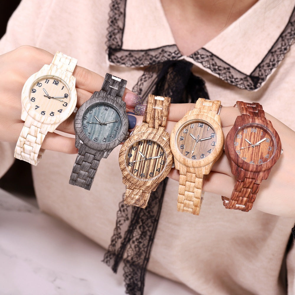 Bamboo Pattern Fashion Numbers Creative Men's and Women's Watches