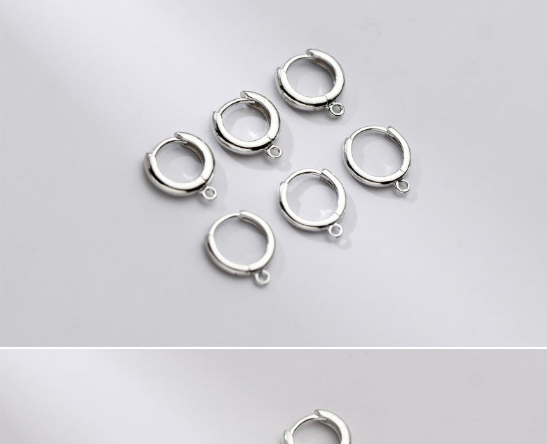 Women's Silver Round Earrings With Ring Ear Clip