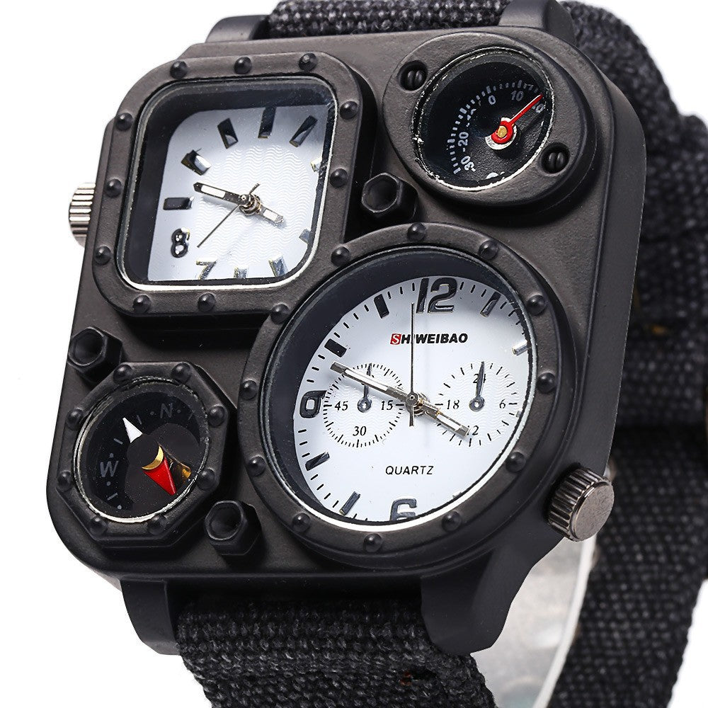 Men's Military Watch Multi-Time Zone Personalized Dial