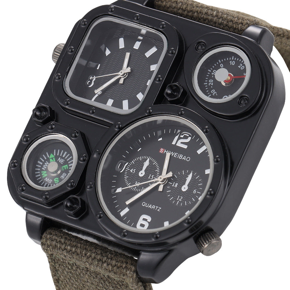 Men's Military Watch Multi-Time Zone Personalized Dial