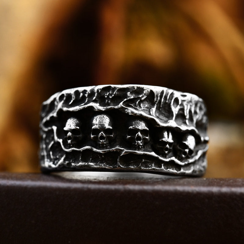 Vintage Distressed Stainless Steel Ring