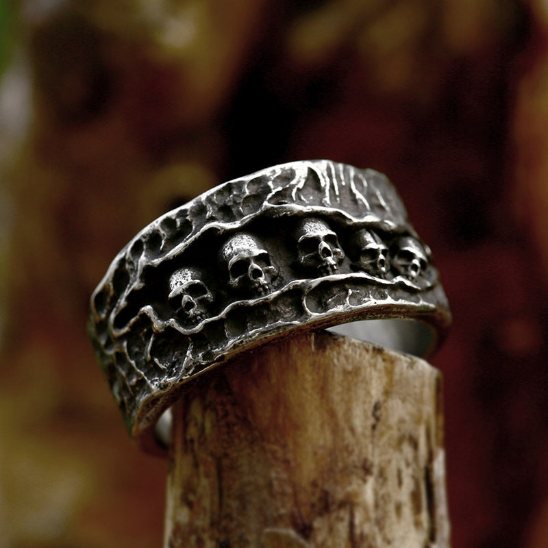 Vintage Distressed Stainless Steel Ring