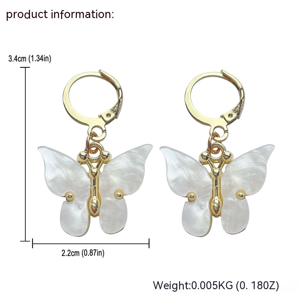 Graceful Mori Color Resin Butterfly Earrings And Necklace Set