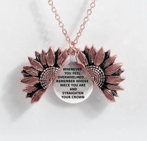 Sunflower Double-Layer Lettering Necklace