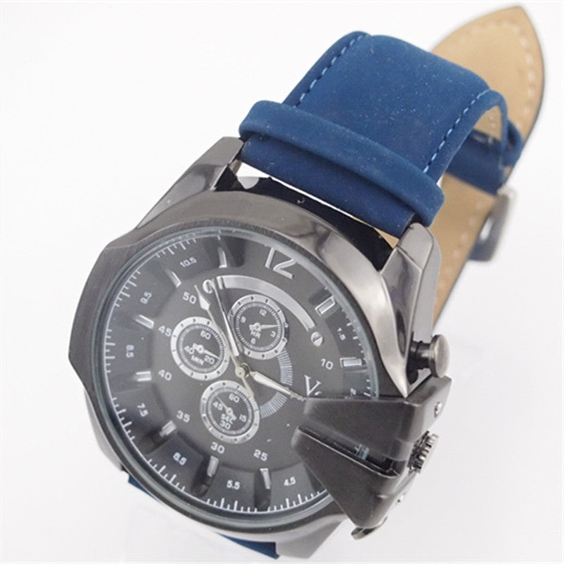 Men’S Electronic Watch With Round Alloy Case And Pin Buckle