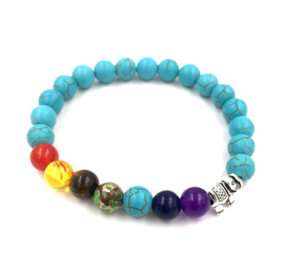 Agate Molten Rock 8MM Energy Volcanic Stone Chakra Colorful Beads Bracelet String