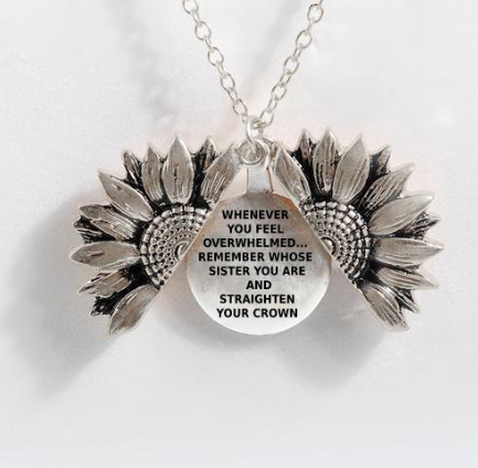 Sunflower Double-Layer Lettering Necklace