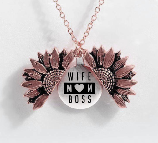 Sunflower Double-Layer Lettering Necklace