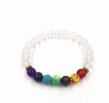 Agate Molten Rock 8MM Energy Volcanic Stone Chakra Colorful Beads Bracelet String