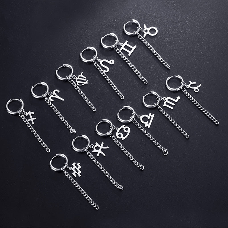 Zodiac Sign Earrings For Men