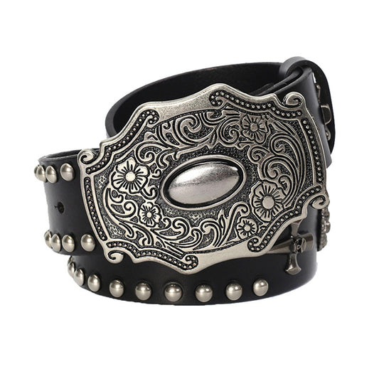 Smooth Buckle Skull Hip Hop Belt Men Personality