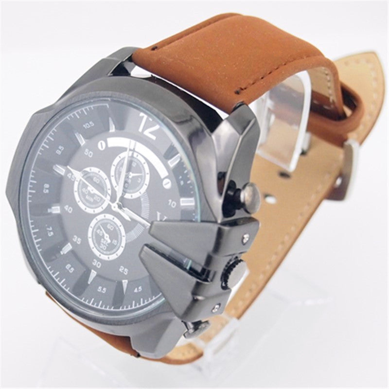 Men’S Electronic Watch With Round Alloy Case And Pin Buckle