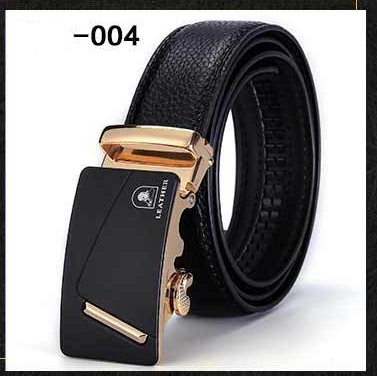 Two-Layer Leather Belt Business Men's Smooth Automatic Buckle Leather Belt