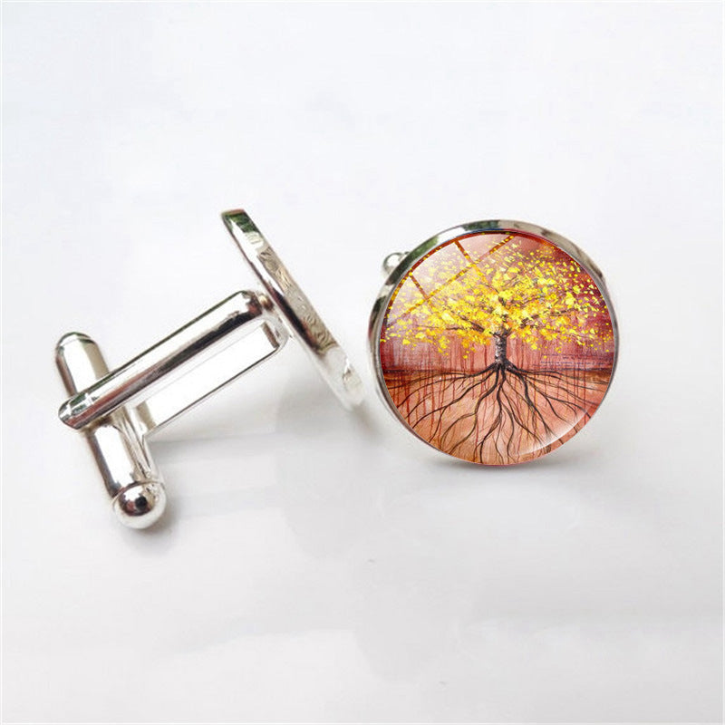 Tree Of Life Time Gem Cufflinks